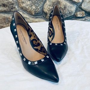 BLACK STUDDED HEELS